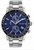 Hugo Boss 1513510 Men's Rafale Blue Dial Silver Bracelet Chronograph Watch