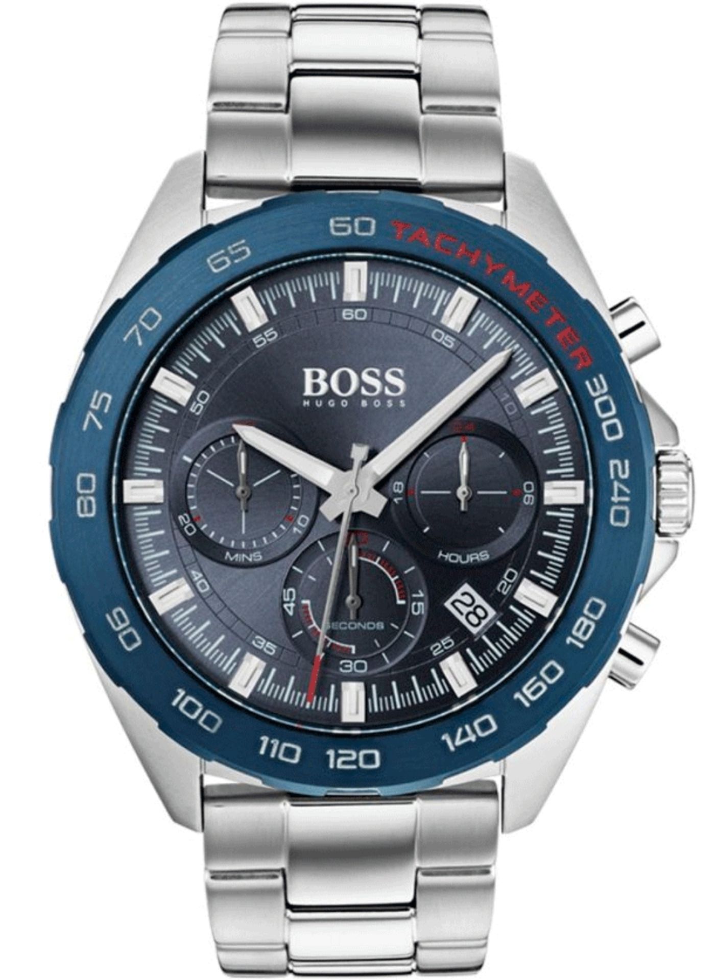 Hugo Boss Men's Intensity Silver Bracelet Chronograph Watch 1513665