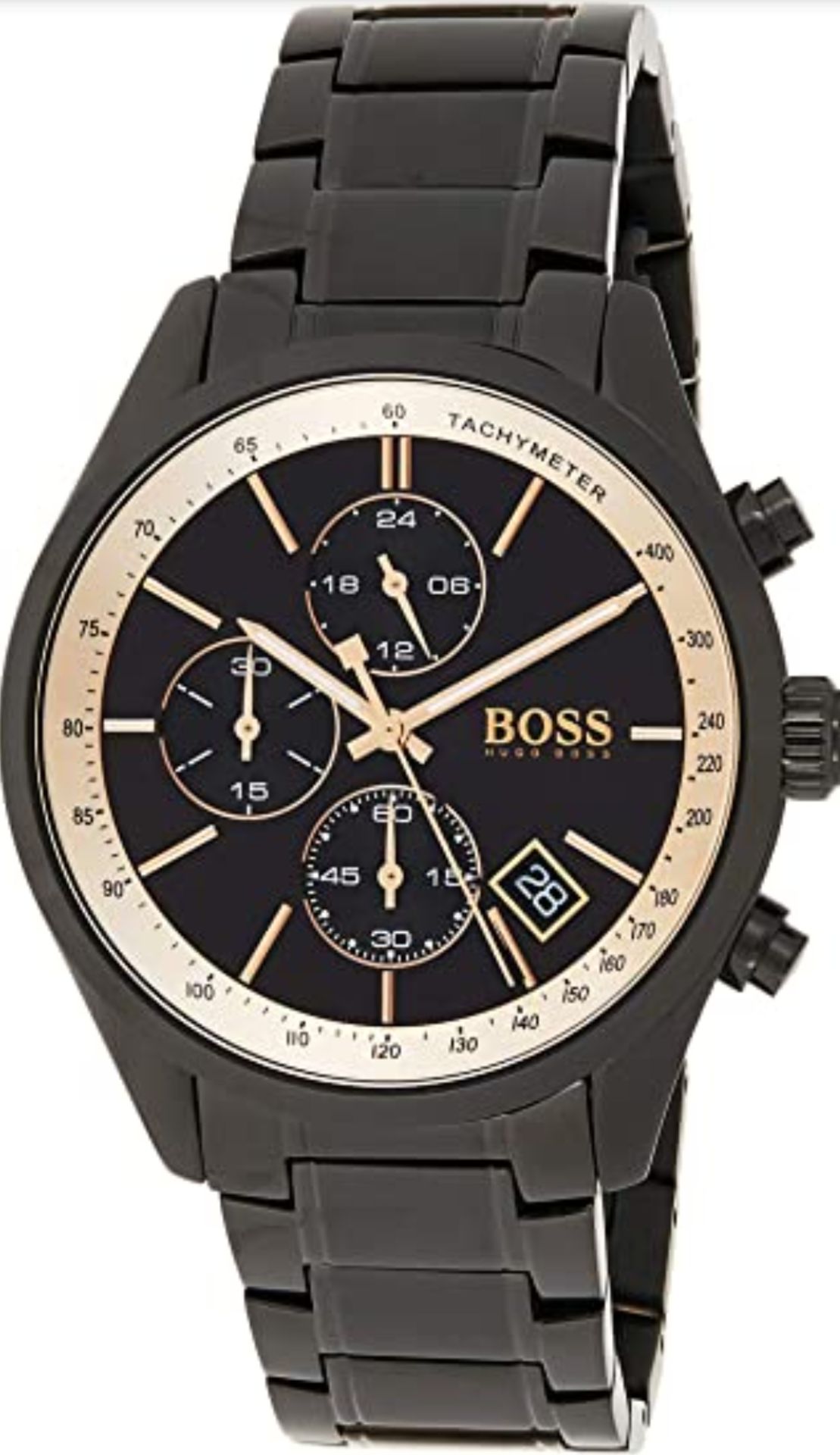 Hugo Boss 1513578 Men's Grand Prix Black Stainless Steel Bracelet Chronograph Watch - Image 5 of 6