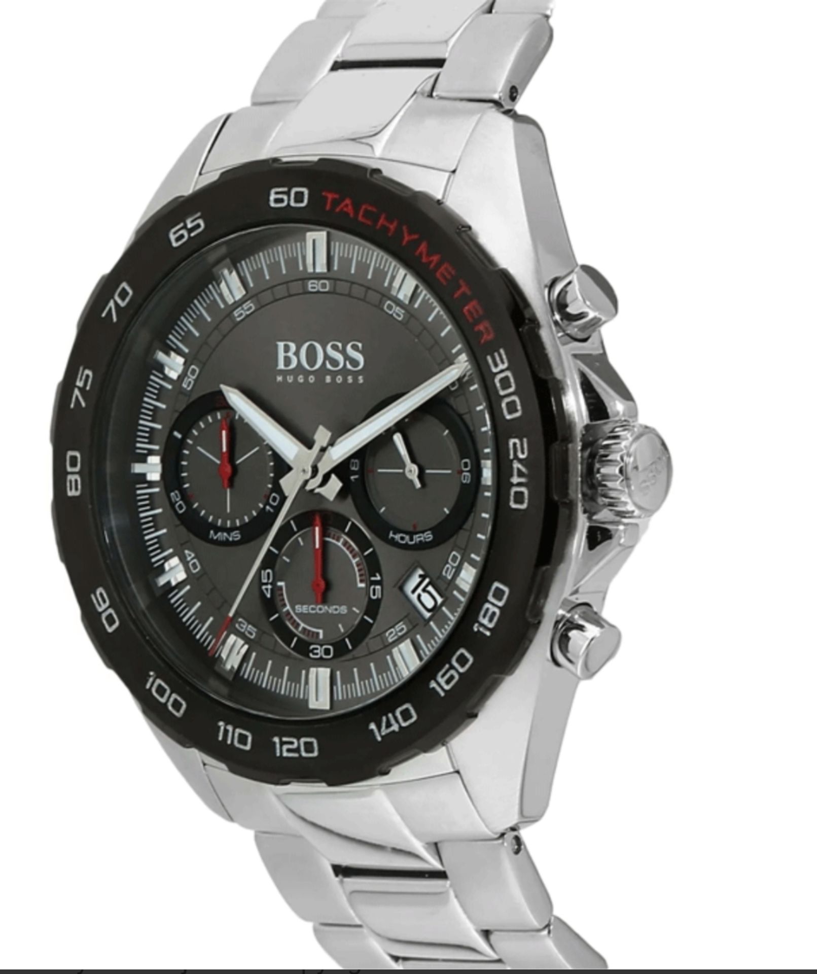 Hugo Boss 1513680 Men's Intensity Black Face Silver Bracelet Quartz Chronograph Watch - Image 2 of 6