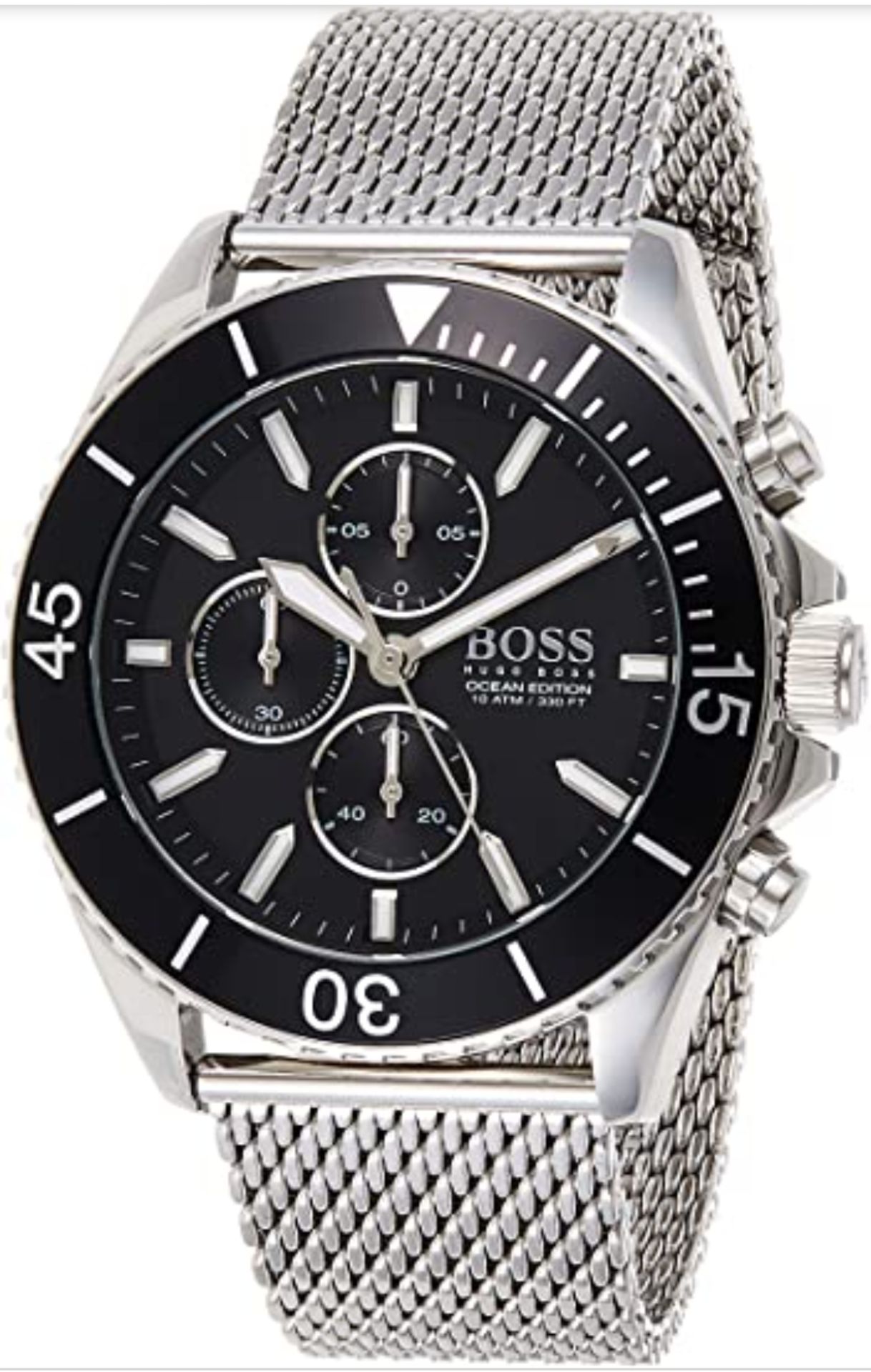 Hugo Boss 1513701 Men's Ocean Edition Silver Mesh Band Quartz Chronograph Watch - Image 2 of 6