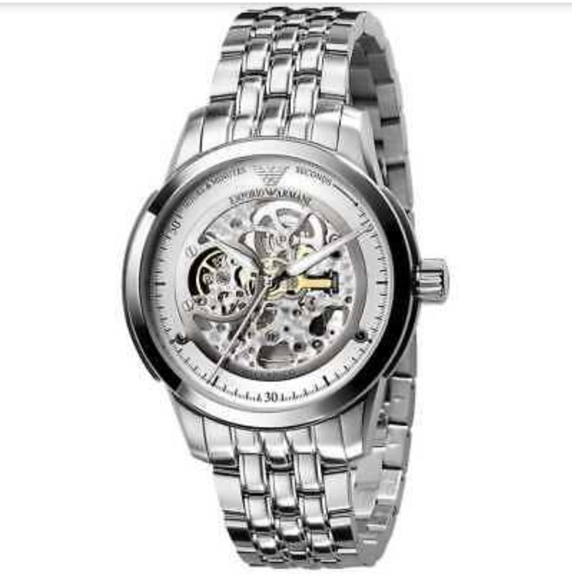 Emporio Armani AR4626 Men's Meccanico Silver Bracelet Watch - Image 2 of 5