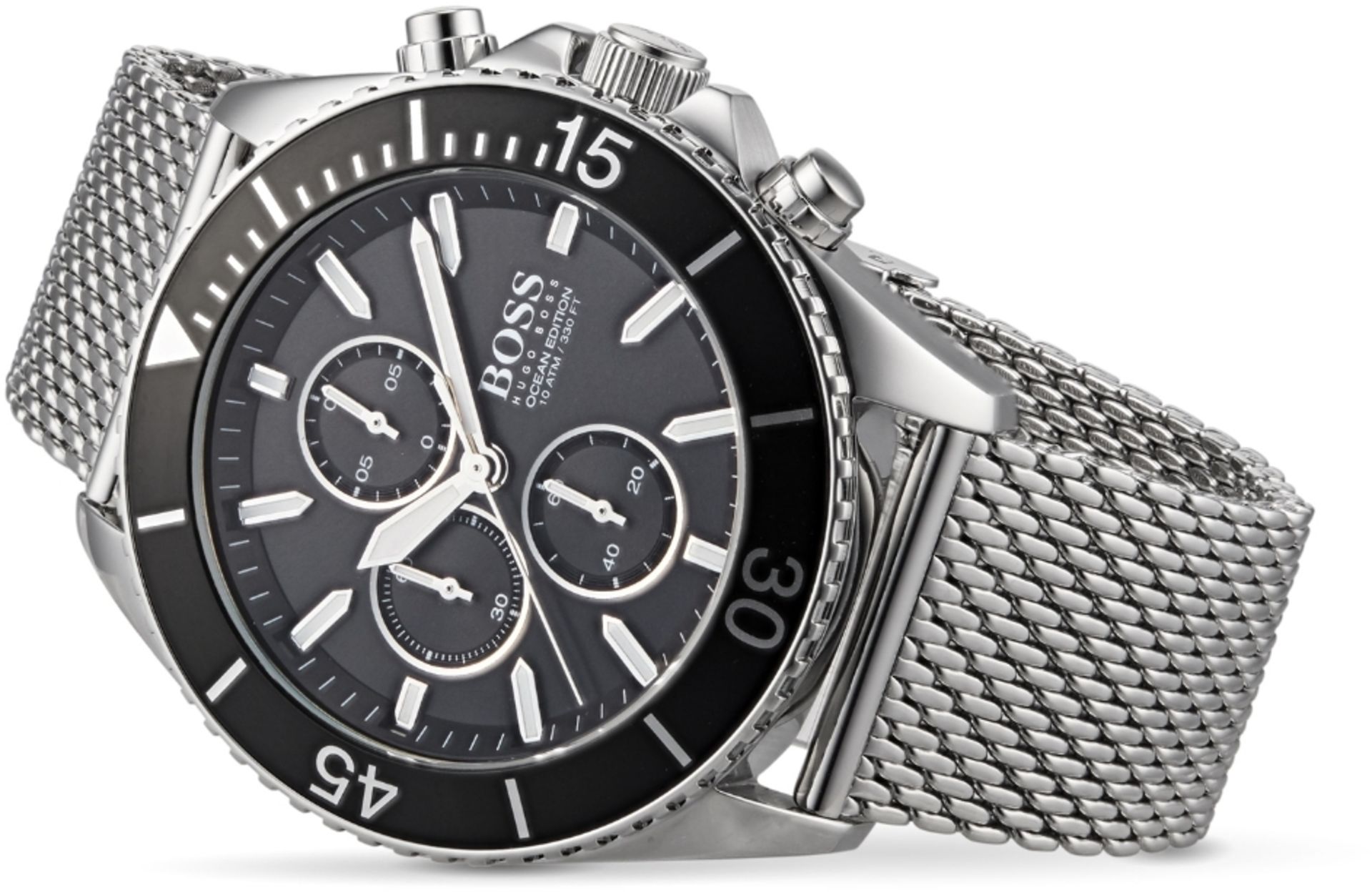 Hugo Boss 1513701 Men's Ocean Edition Silver Mesh Band Quartz Chronograph Watch - Image 6 of 6