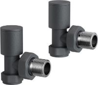 15 mm Standard Connection Round Anthracite Radiator Valves. Ra03A. Complies With Bs2767 Regul...
