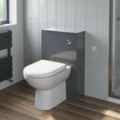 New (G103) 500mm Slimline Wc Unit Dark Grey.