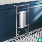 New 952x479mm Traditional White Slim Towel Rail Radiator - Cambridge. Rt31. RRP £469.99.Low C...