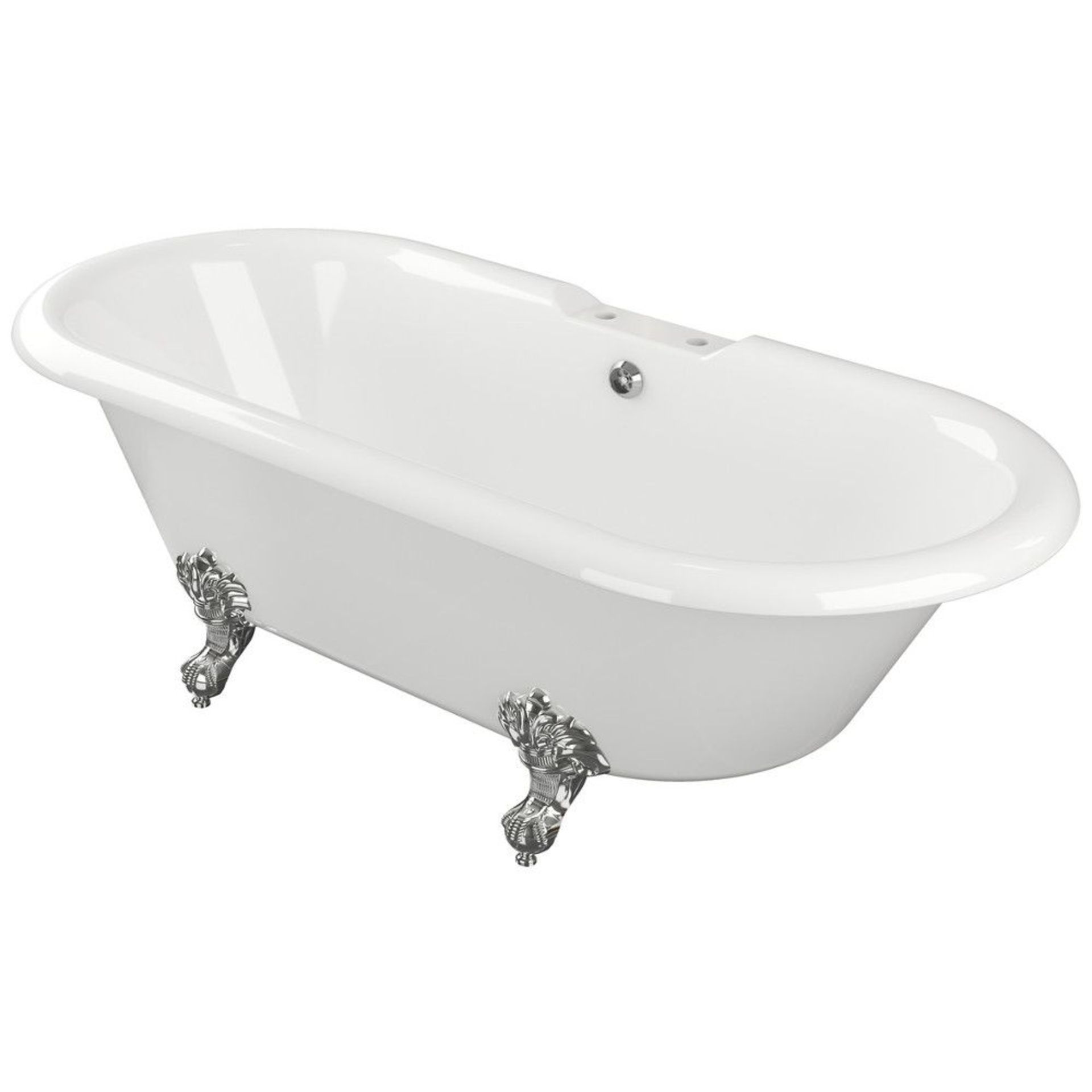 New (H5) 1690mm Richmond Freestanding White Bath With Chrome Feet. Richmond Freestanding White ... - Bild 2 aus 2