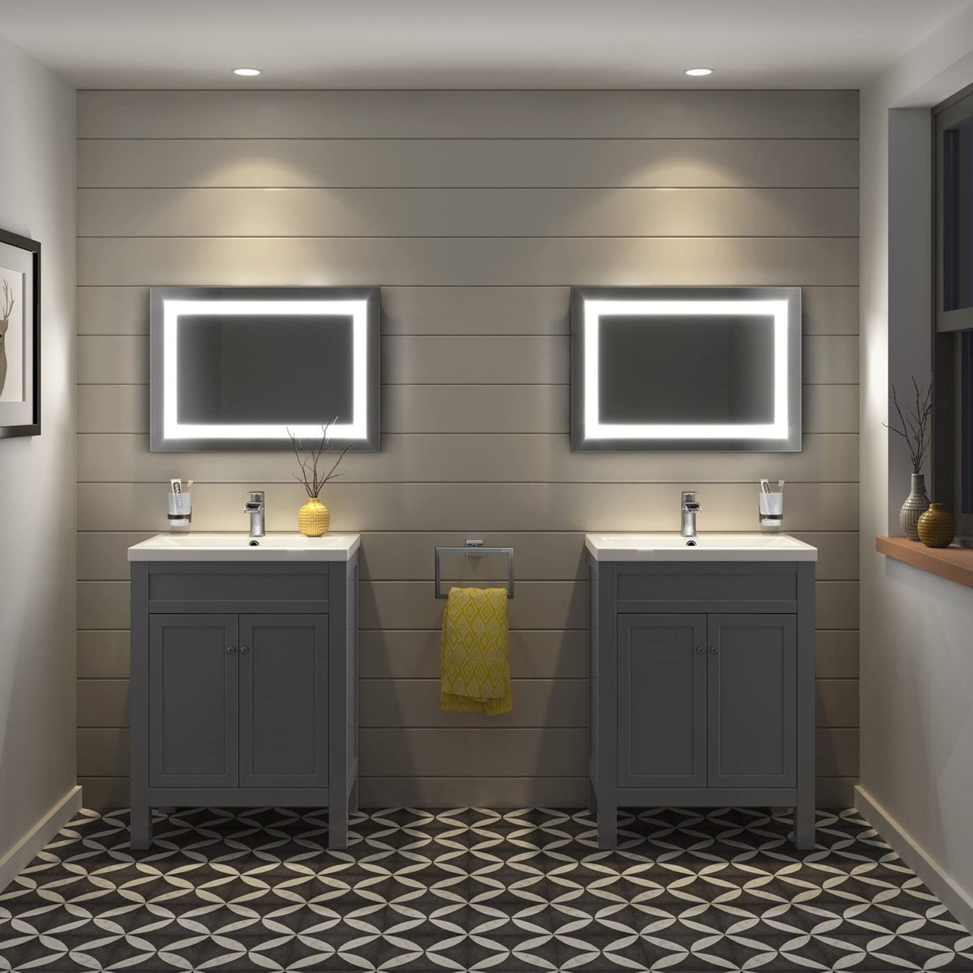 New & Boxed 500x700mm Modern Illuminated Backlit Led Light Bathroom Mirror + Demister Pad. - Image 2 of 2