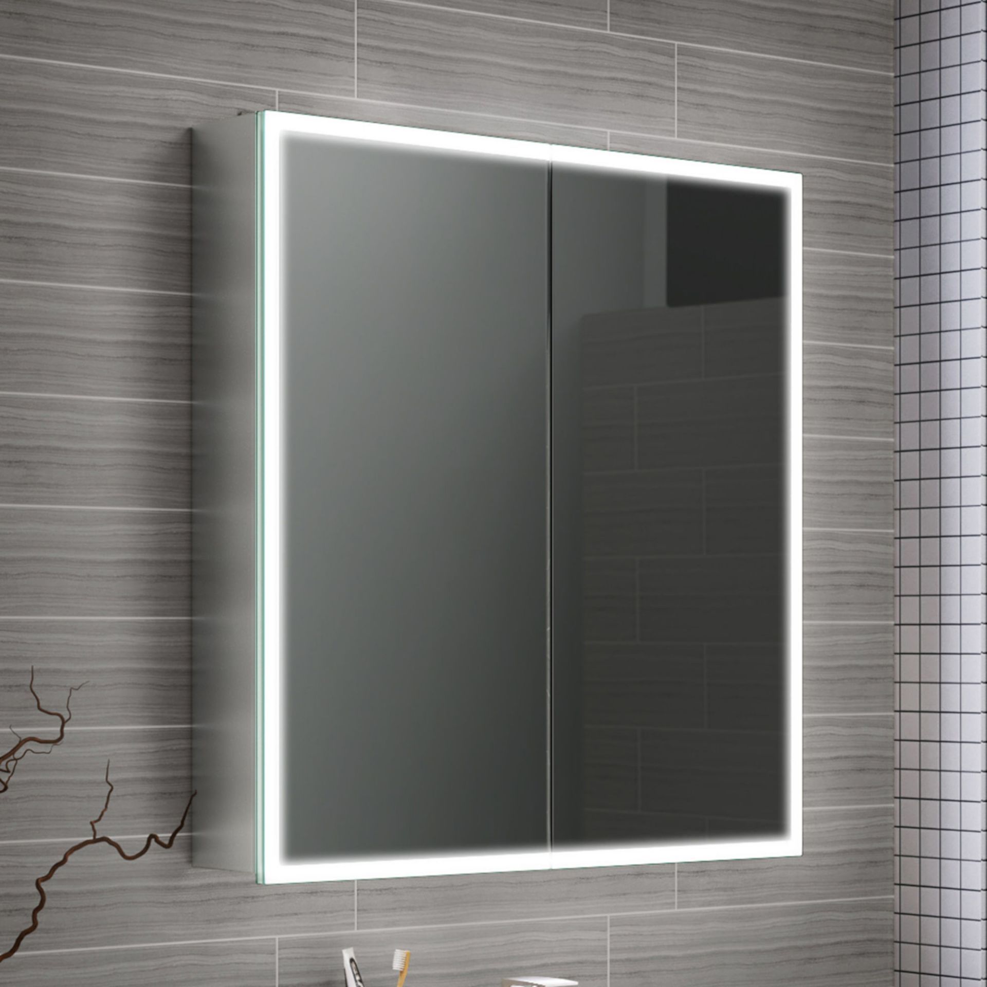 New 650 x 700 Cosmica Illuminated Led Mirror Cabinet. RRP £924.99.Mc162.We Love This Mirror