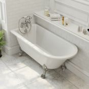 New (H3) 1500mm Single Ended Traditional Corner Freestanding White Bath. RRP £1090.00. Bath I... New