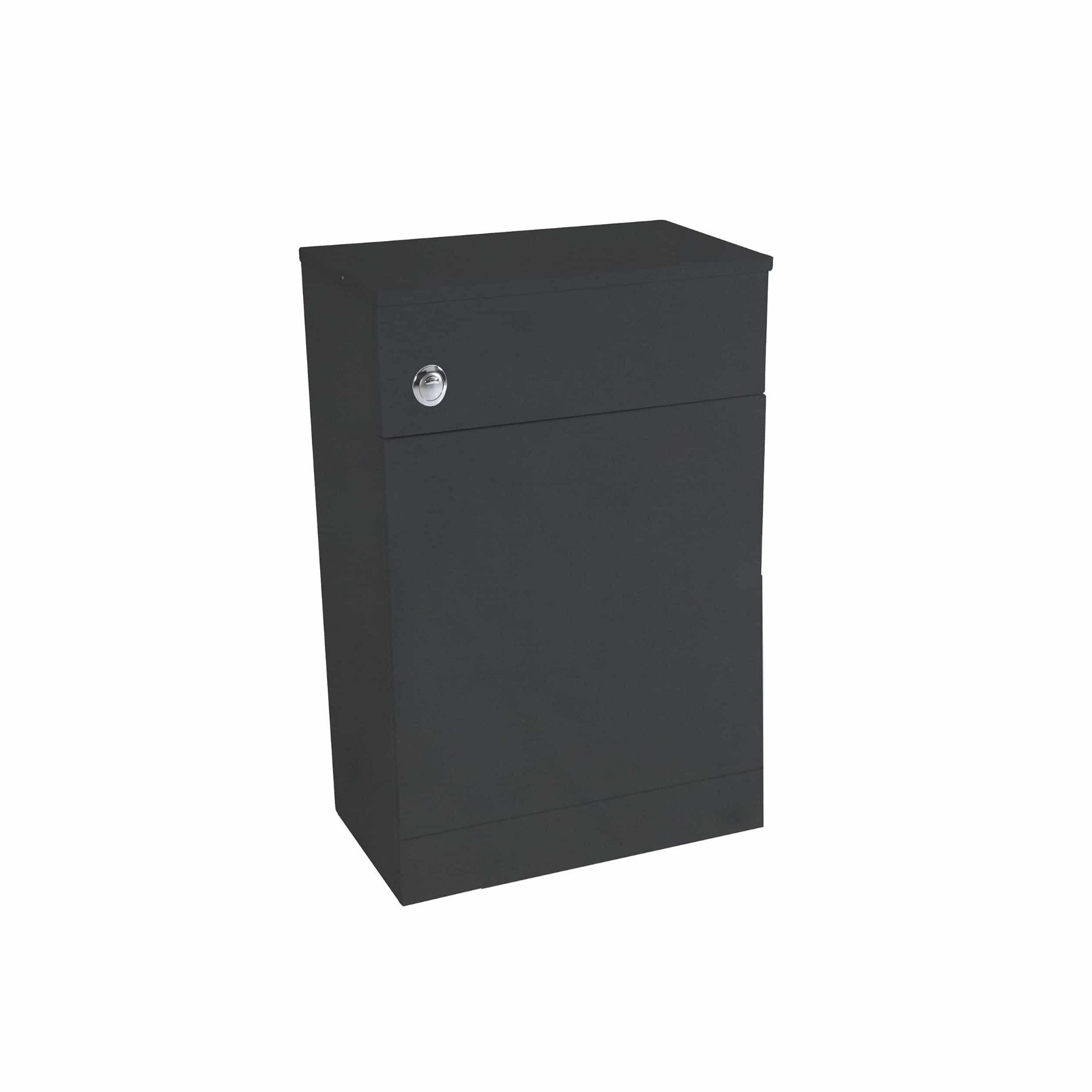 NEW (C104) 500MM Anthracite Back To Wall WC Unit. wc unit featuring an eye-catching anthracit...