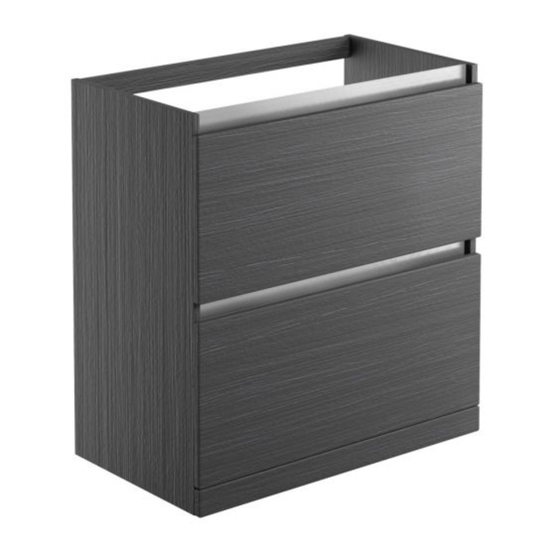 New (H16) Carino 800mm 2 Drawer Floor Standing Vanity Unit (No Top) - Graphite wood. RRP £219....