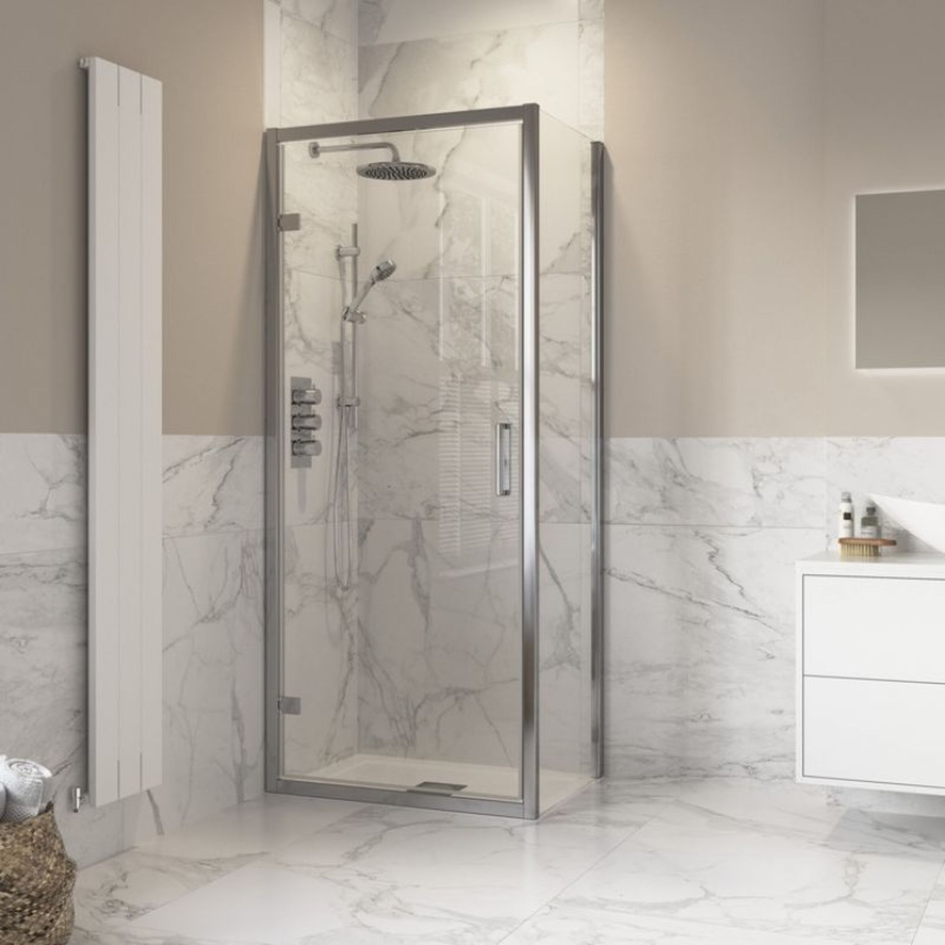 New Twyford's 700x700mm Hinged Door Shower Enclosure. Rrp £364.99. Easy Clean Glass Treatment ...