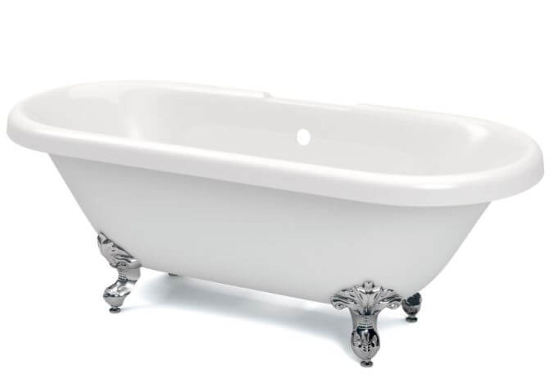 New (H2) 1690mm Richmond Freestanding White Bath With Chrome Feet. Richmond Freestanding White ... - Image 2 of 2