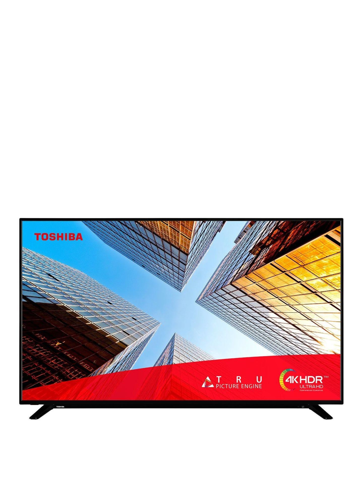 Toshiba 65ul2063db 65 inch 4k ultra hd, hdr, freeview play, smart tv [black] 90x147x25cm rrp: £898.0 - Image 2 of 2