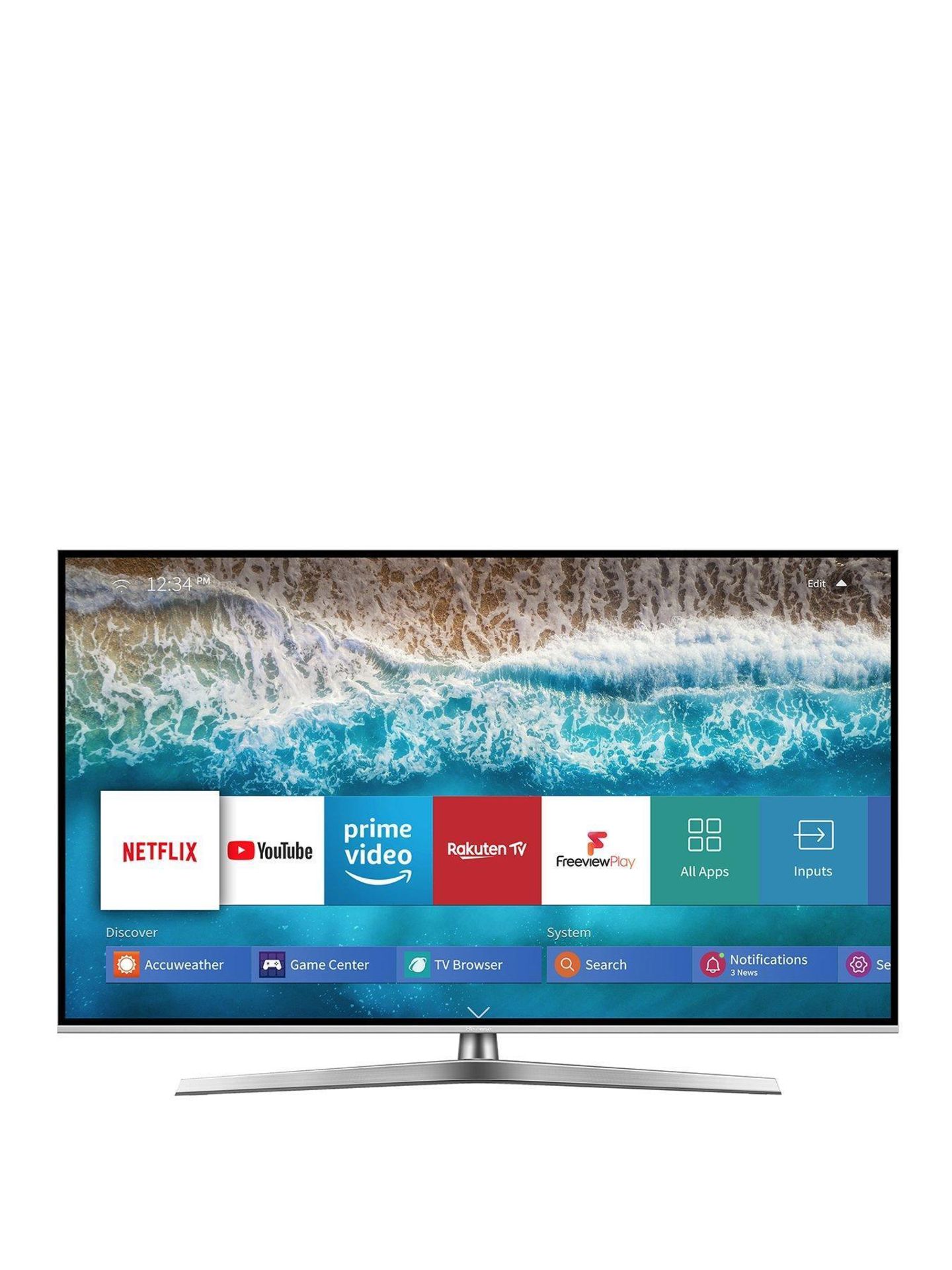 Hisense h55u7buk 55 inch 4k ultra hd, hdr, freeview play smart tv [black] 71x123x7cm rrp: £1018.0 - Image 2 of 2