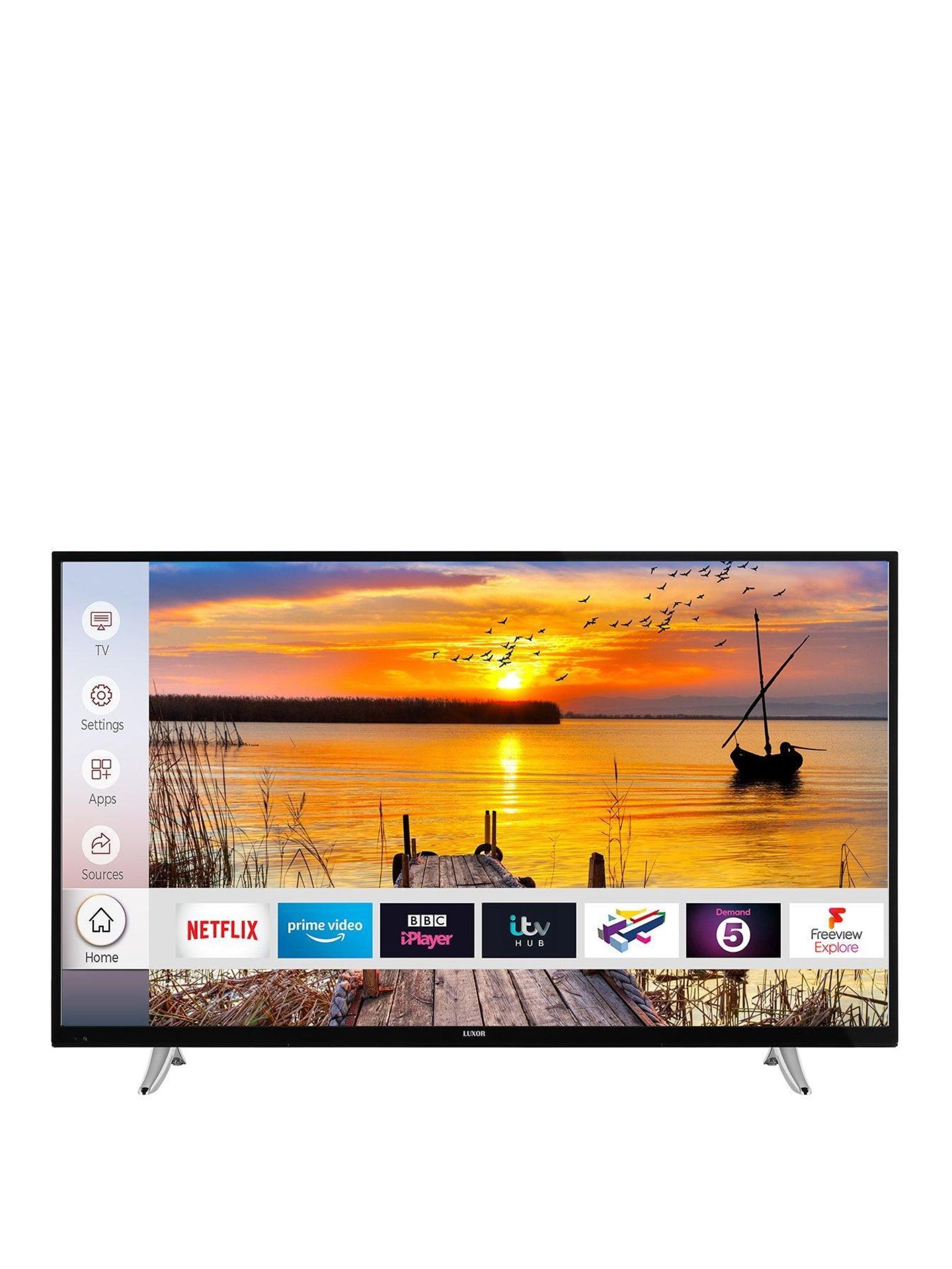 Luxor 55inch 4k uhd, freeview play, smart tv [black] 79x125x28cm rrp: £622.0 - Image 2 of 2