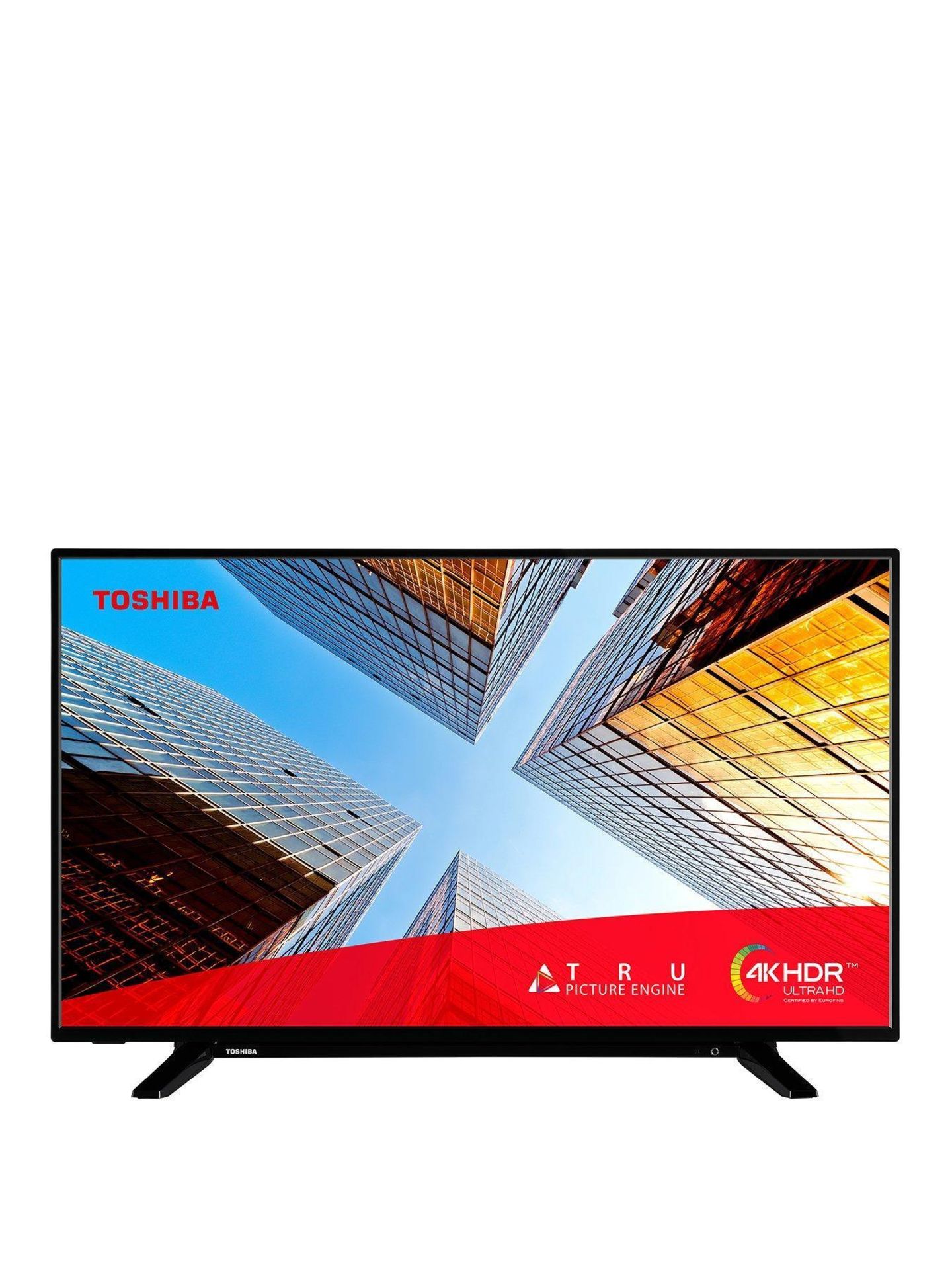 Toshiba 43ul2063db 43 inch 4k ultra hd, hdr, freeview play, smart tv [black] 62x98x24cm rrp: £538.0 - Image 2 of 2