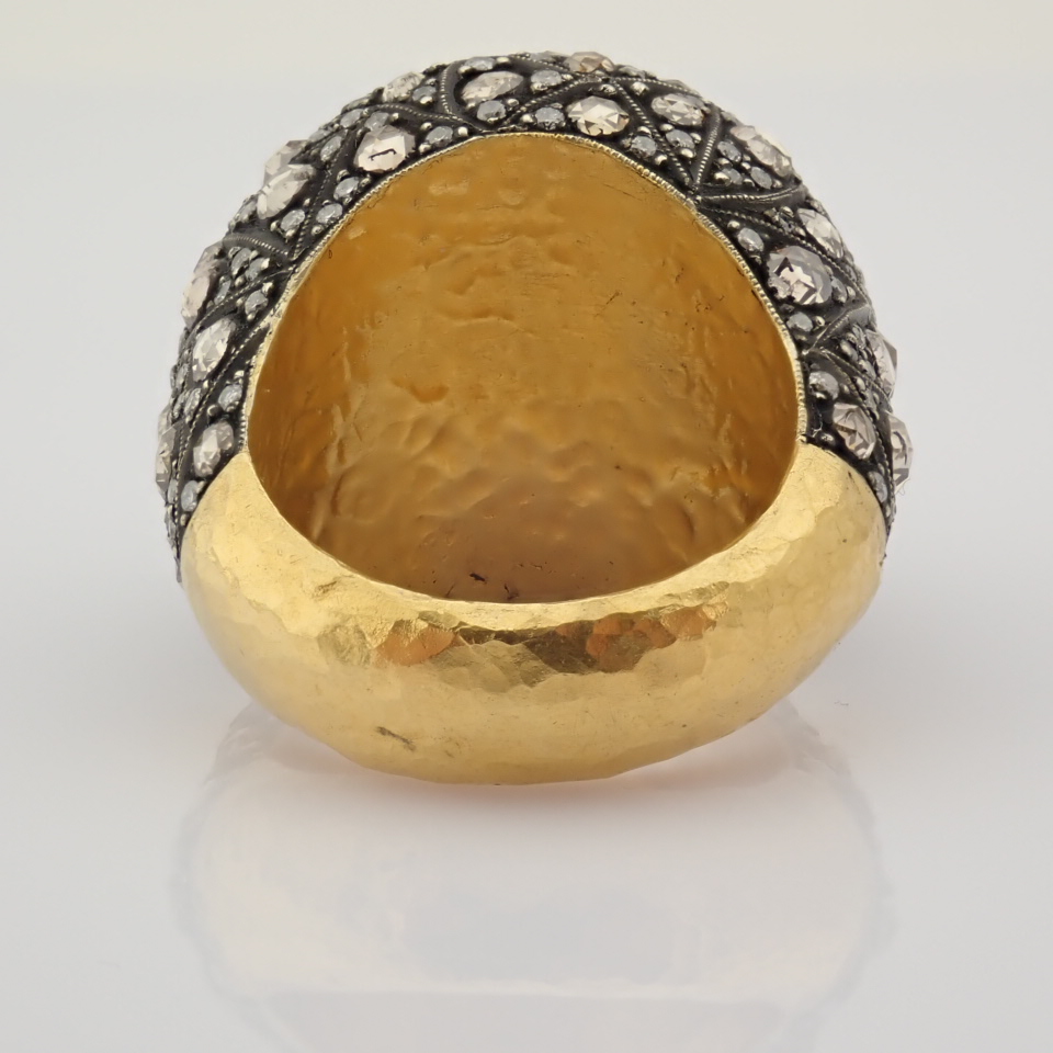 24K Gold and Silver Eagle Ring, 4,39 Ct. Diamond - Image 6 of 8