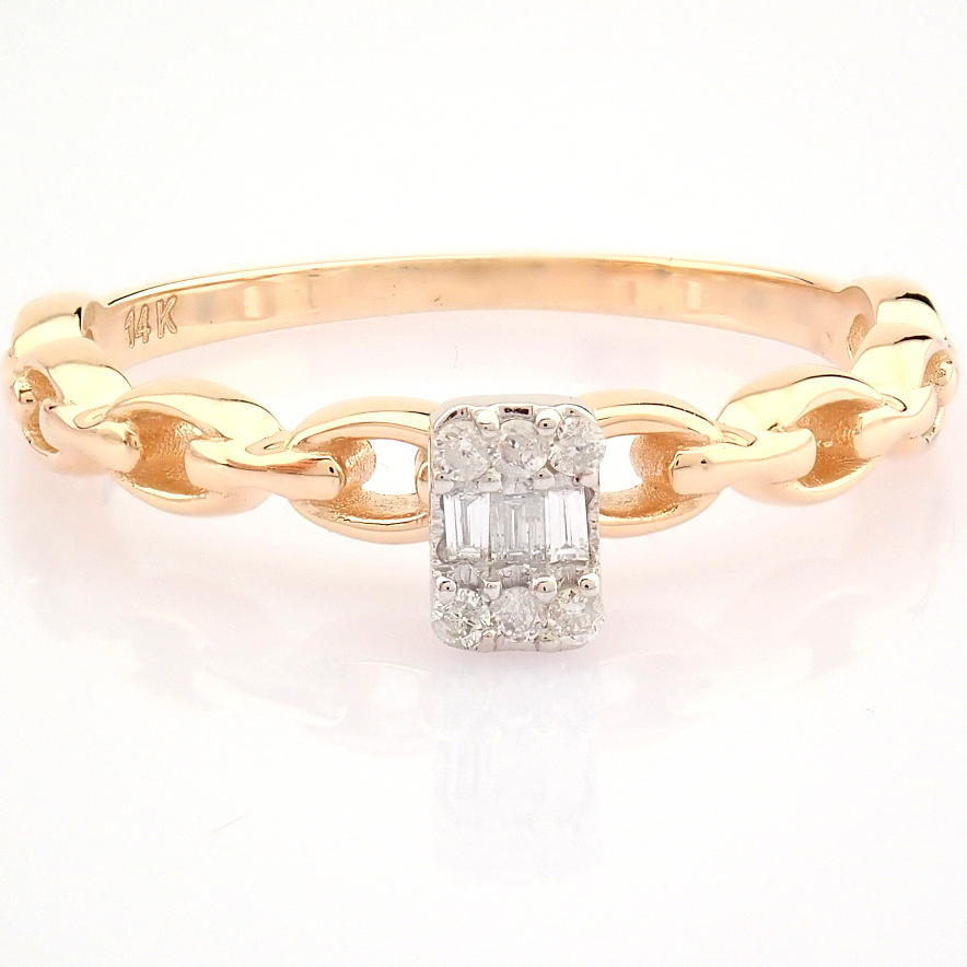 14K Rose/Pink Gold Diamond Ring - Image 6 of 9