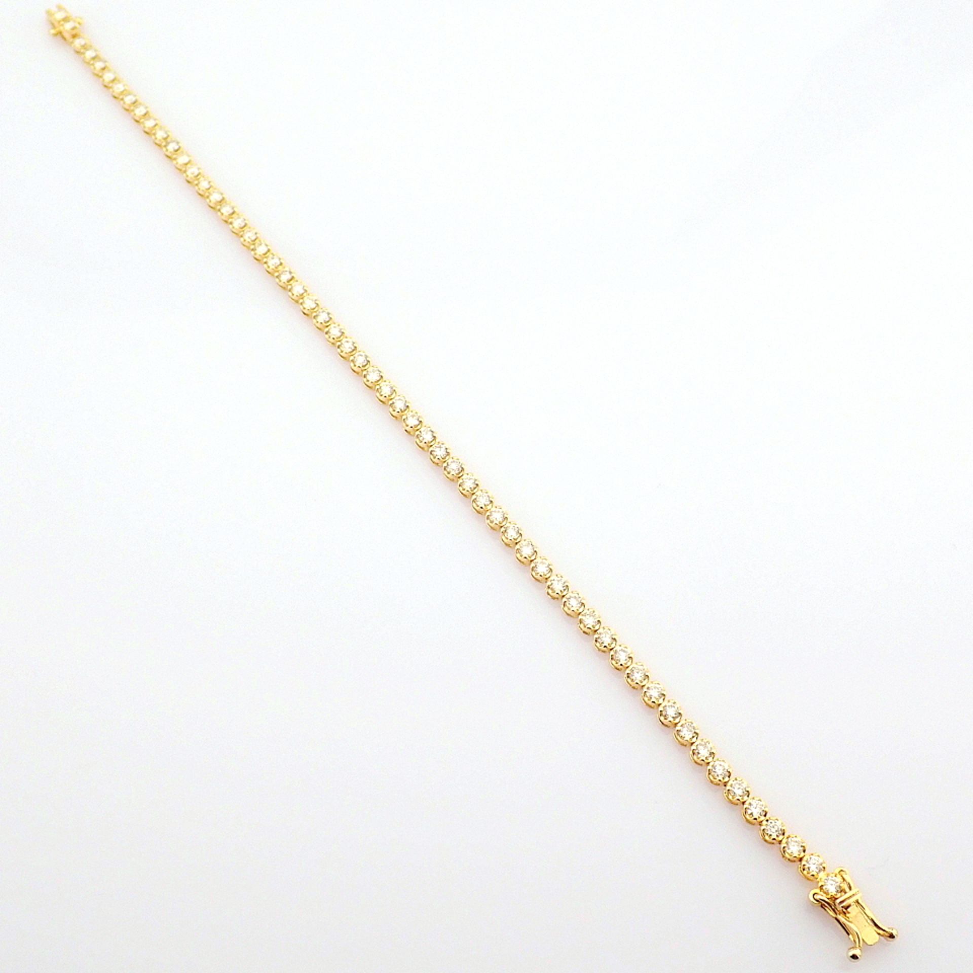 2,10 Ct. Diamond Tennis Bracelet (Crown) - 14K Yellow Gold - Image 2 of 14