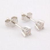 14 kt. White gold - Earrings - 0.20 Ct. Diamond