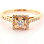 14K Yellow and Rose Gold Diamond Ring