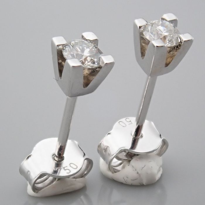 18 kt. White gold - Earrings - 0.28 Ct. Diamond - Image 8 of 8