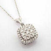 14K White Gold Diamond Necklace