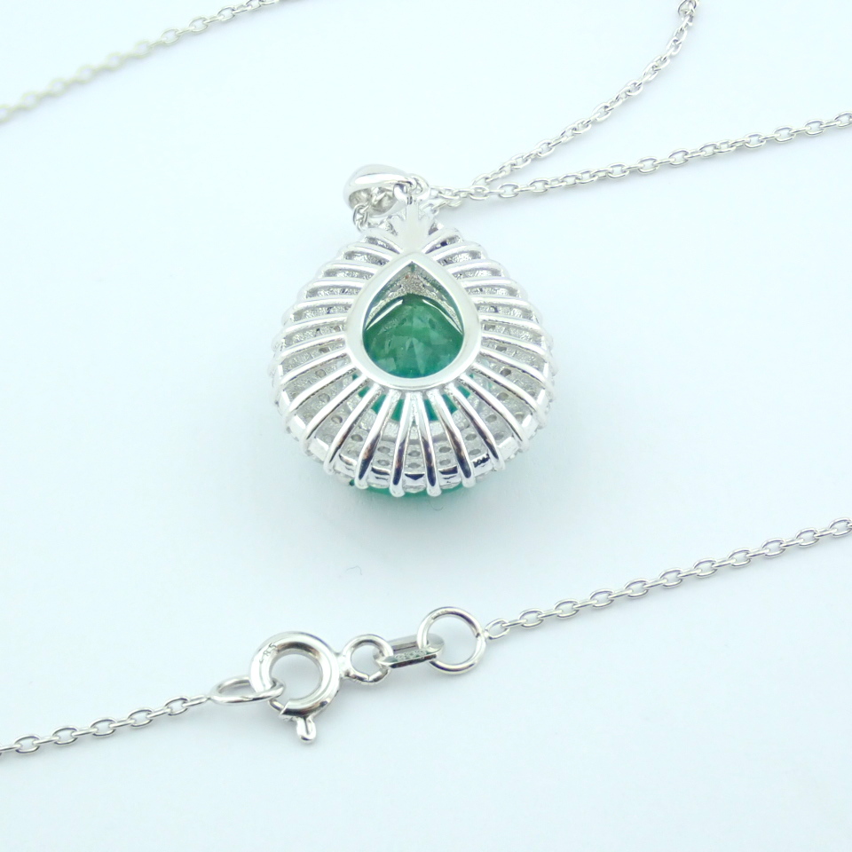 14K White Gold Diamond & Sapphire Necklace - Image 2 of 13