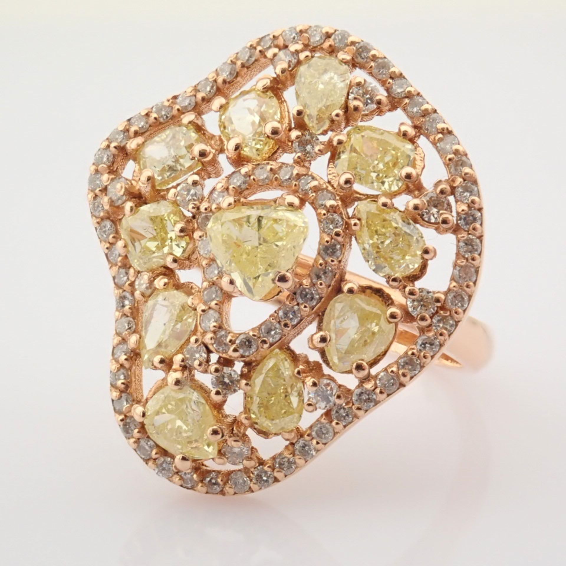 18K Rose Gold Ring- Total 2,96 Ct. Diamond - Image 3 of 7
