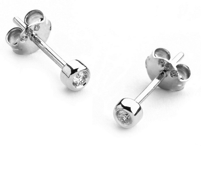 14K White Gold - Diamond Earring 0,16 Ct. - Image 2 of 3