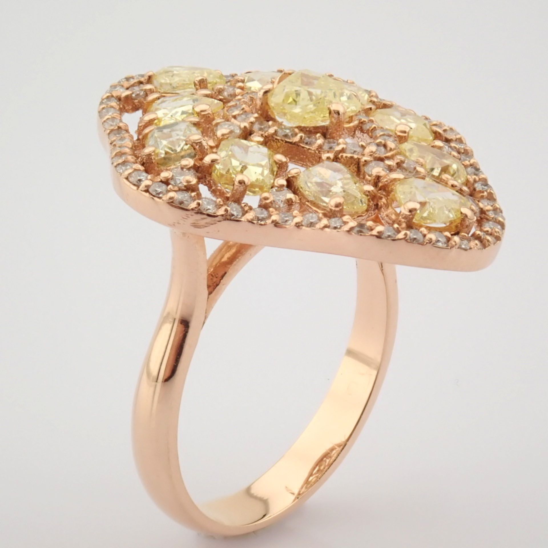 18K Rose Gold Ring- Total 2,96 Ct. Diamond - Image 7 of 7