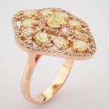 18K Rose Gold Ring- Total 2,96 Ct. Diamond