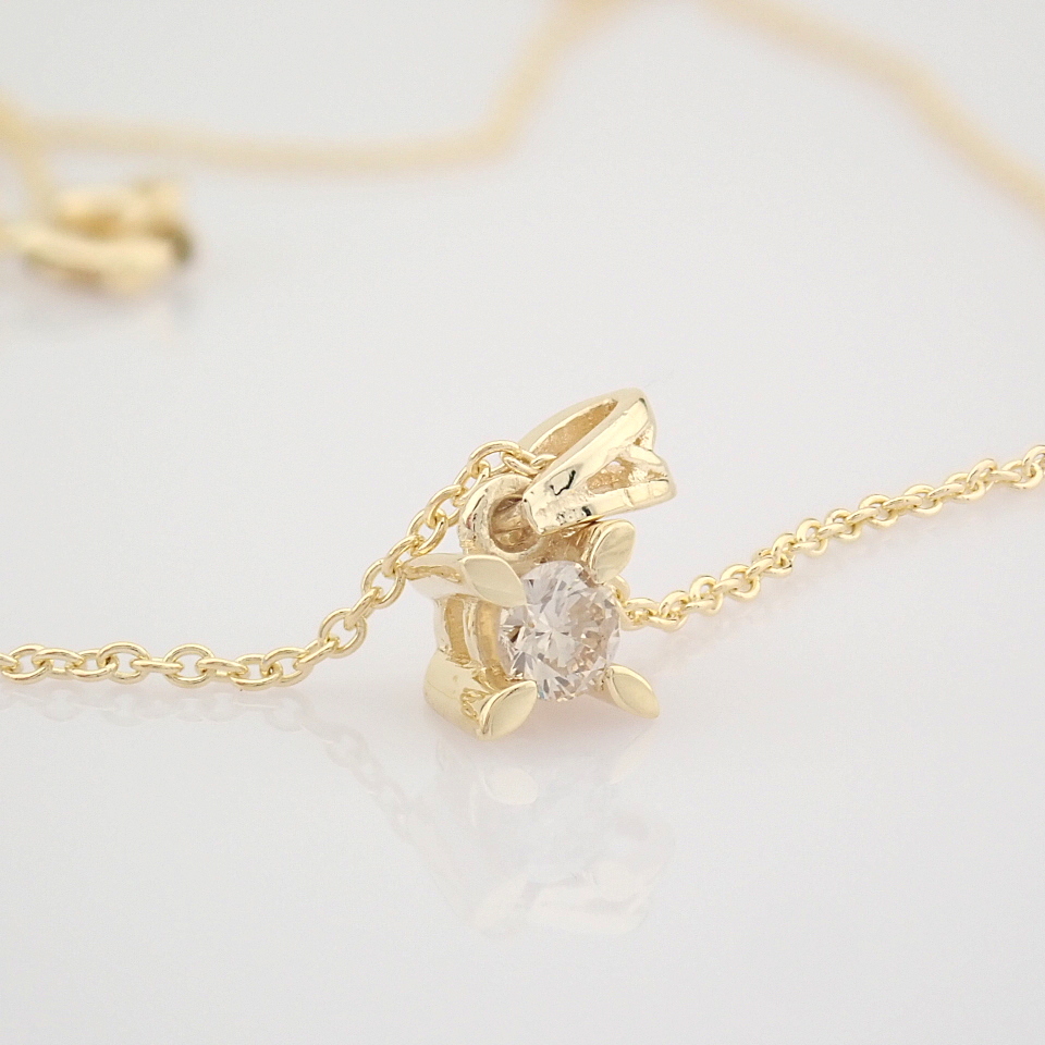 14 Yellow Gold Diamond Solitaire Necklace - Image 7 of 8