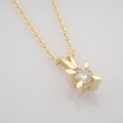 14 Yellow Gold Diamond Solitaire Necklace