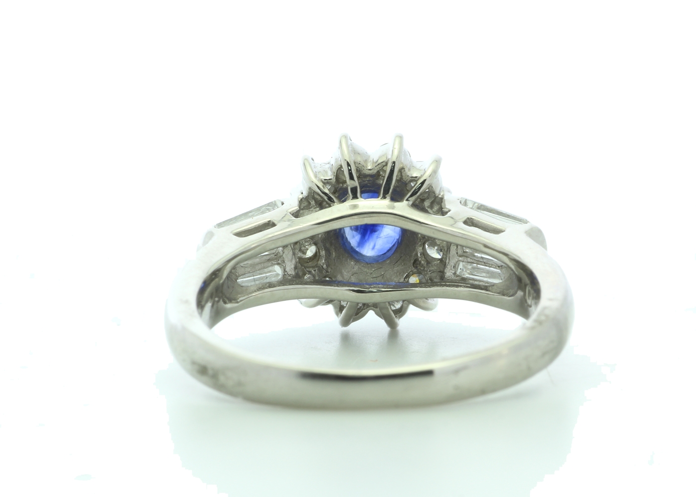 Platinum Cluster Diamond And Sapphire Ring (S0.60) 0.67 Carats - Image 3 of 5