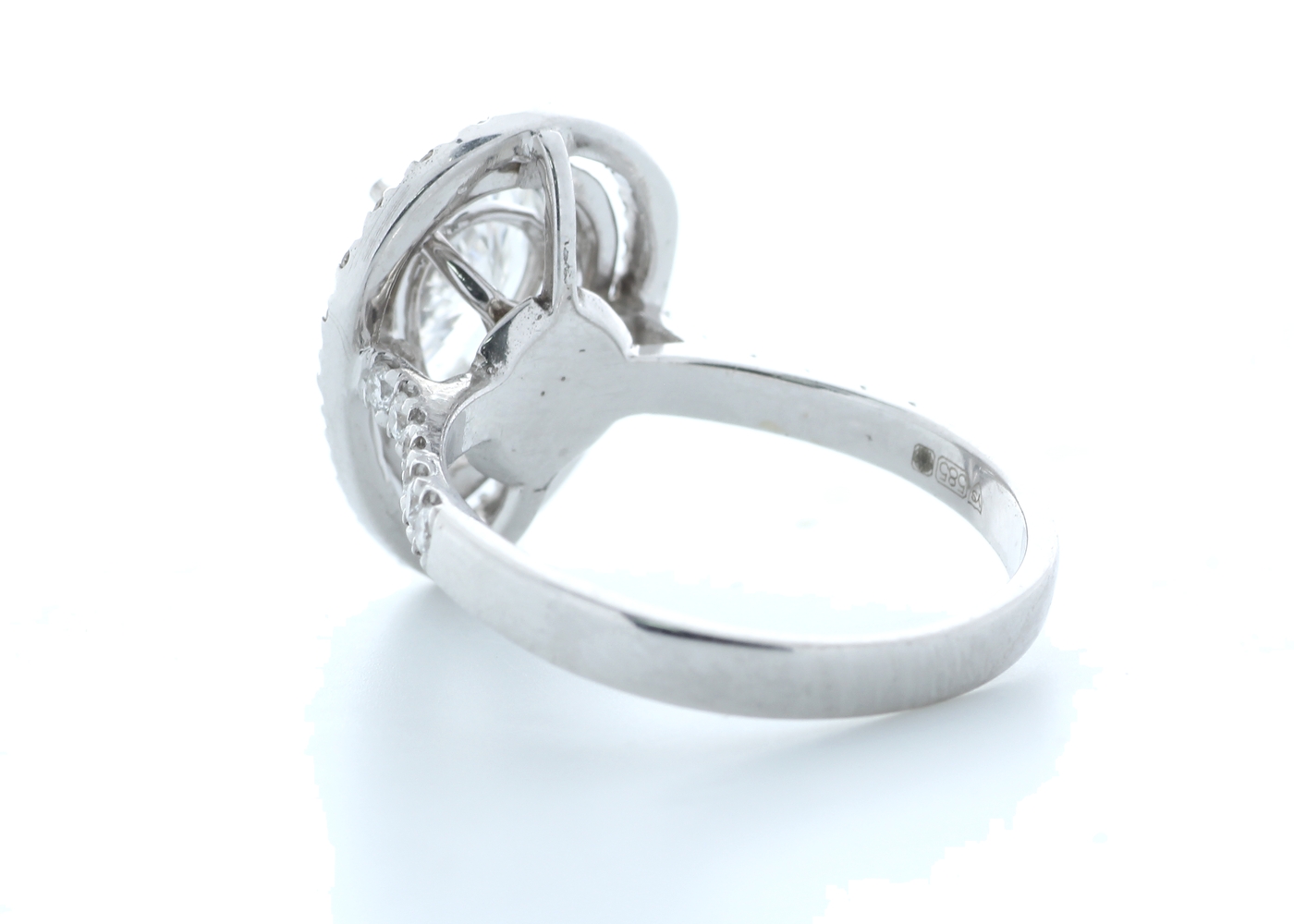 18ct White Gold Single Stone With Halo Setting Ring 1.71 (1.27) Carats - Image 3 of 5