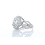 18ct White Gold Halo Set Ring 5.17 Carats