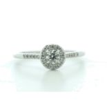 18ct White Gold Halo Set Diamond Ring 0.38 Carats