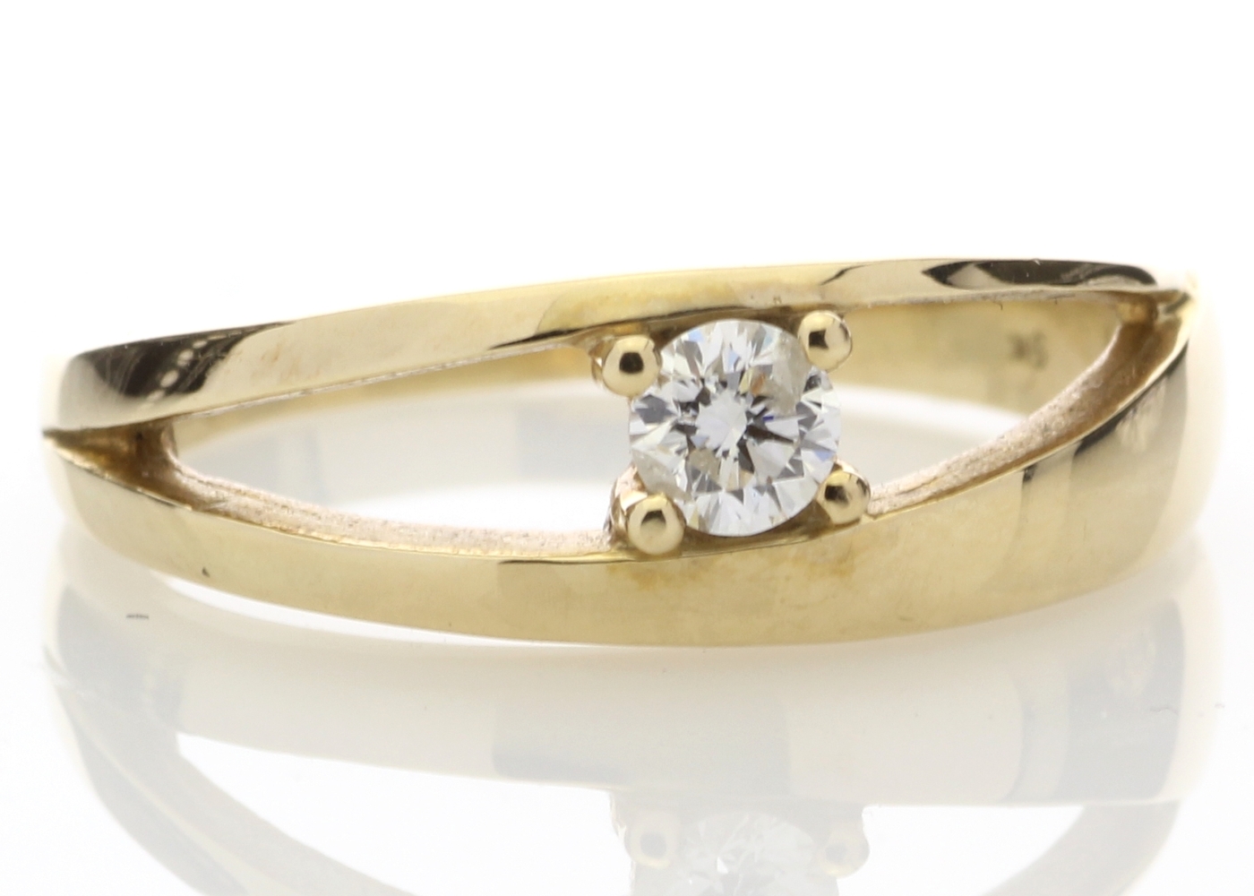 9ct Yellow Gold Claw Set Diamond Ring 0.18 Carats - Image 4 of 4