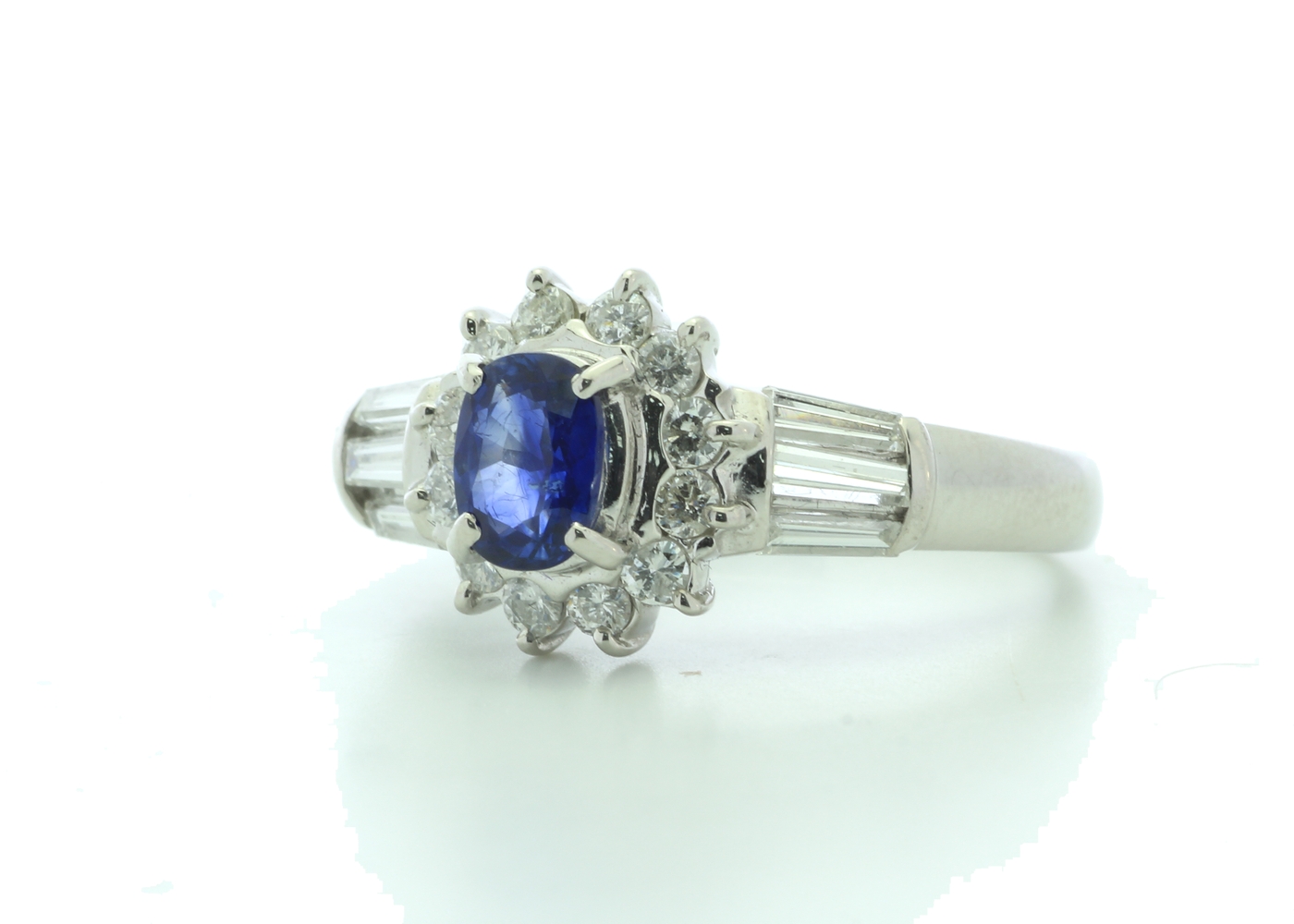 Platinum Cluster Diamond And Sapphire Ring (S0.60) 0.67 Carats - Image 2 of 5