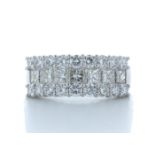 18ct White Gold Claw Set Semi Eternity Diamond Ring 2.43 Carats