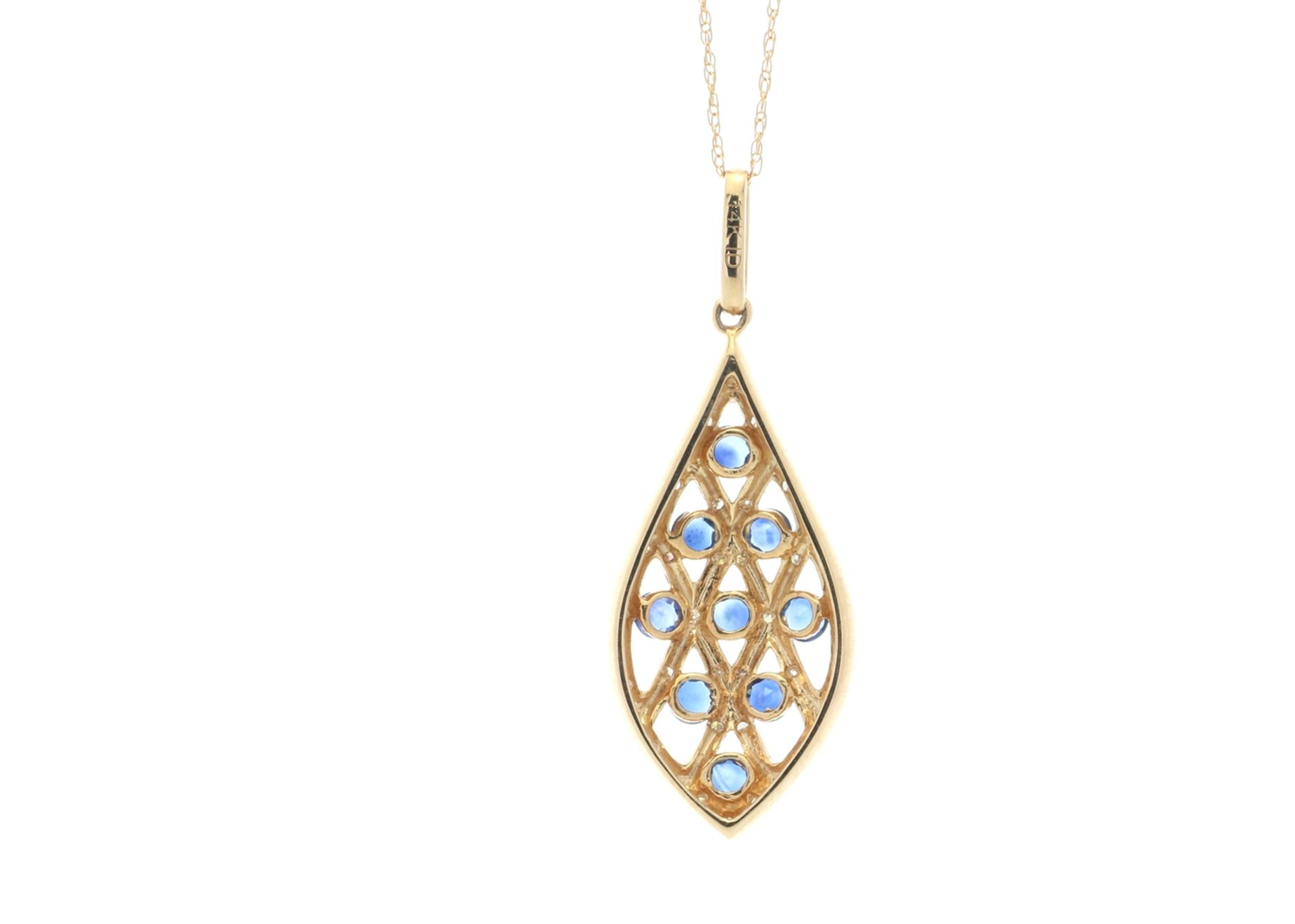 14ct Rose Gold Diamond And Sapphire Necklace (S0.90) 0.10 Carats - Image 2 of 3