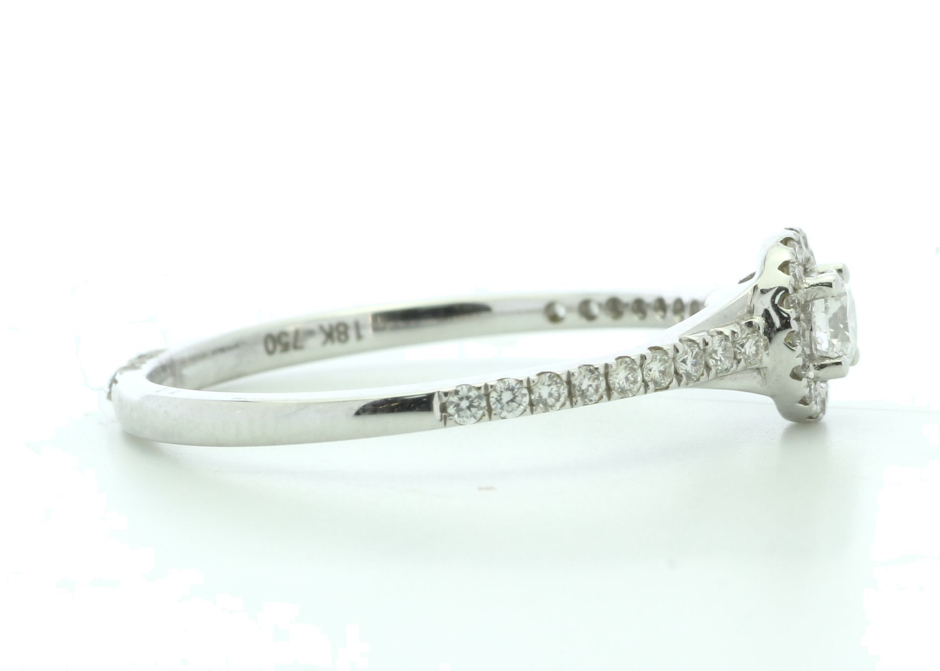 18ct White Gold Halo Set Diamond Ring 0.30 Carats - Image 4 of 5