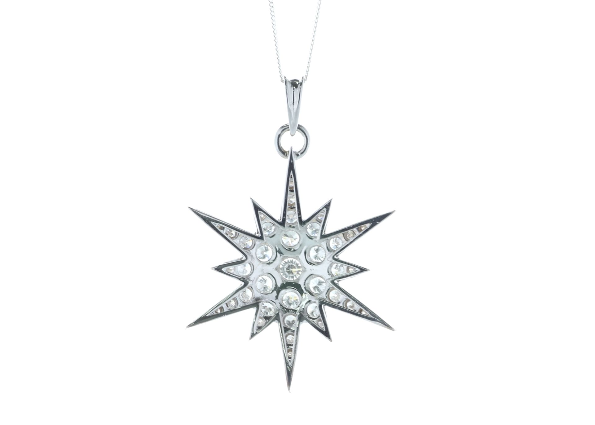 18ct White Gold Star Shape Diamond Pendant 2.84 Carats - Image 3 of 4