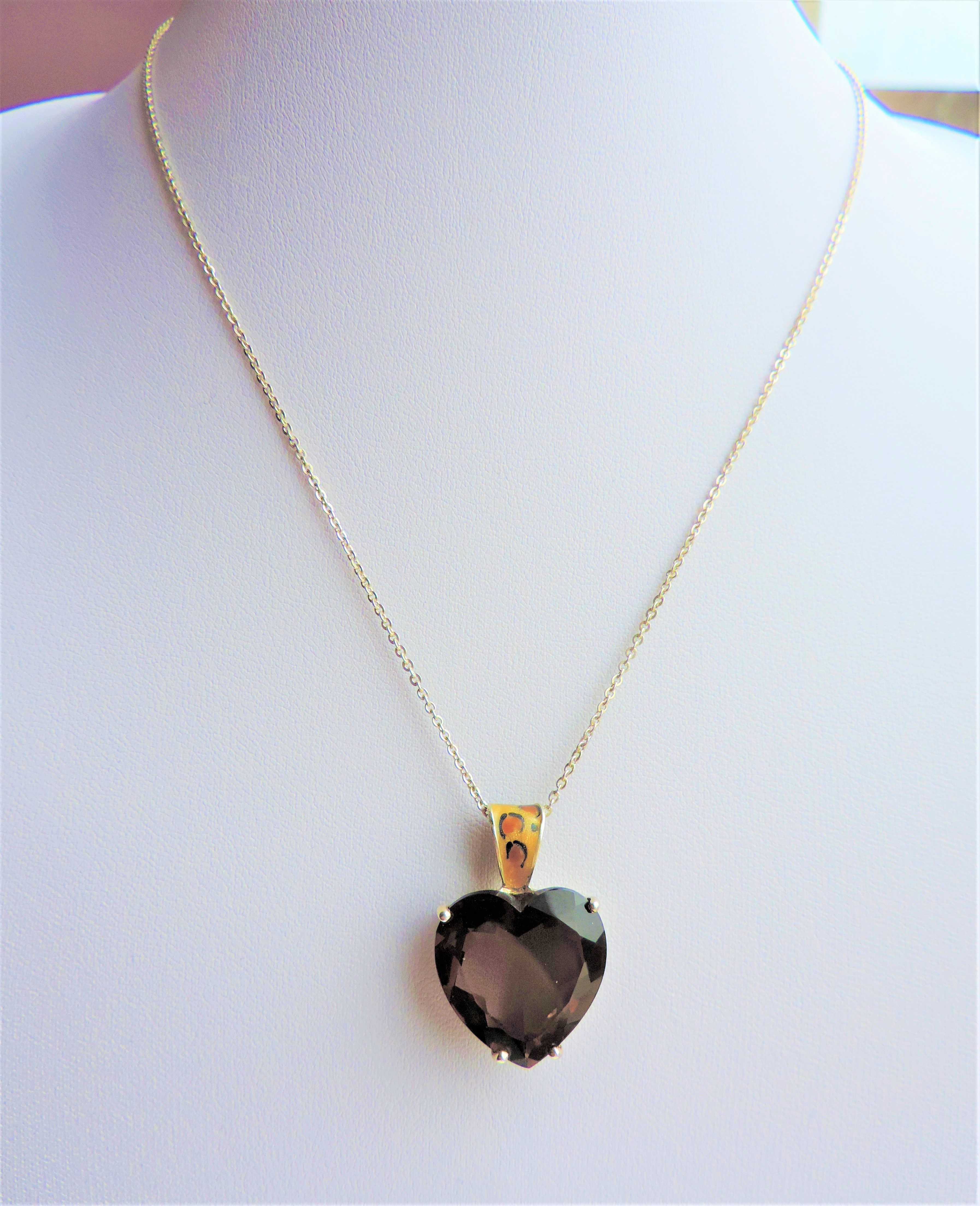 Vintage 15.33 carat Smokey Quartz Pendant Necklace