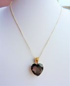 Vintage 15.33 carat Smokey Quartz Pendant Necklace