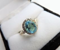 Sterling Silver 2.5 ct Blue Topaz Ring