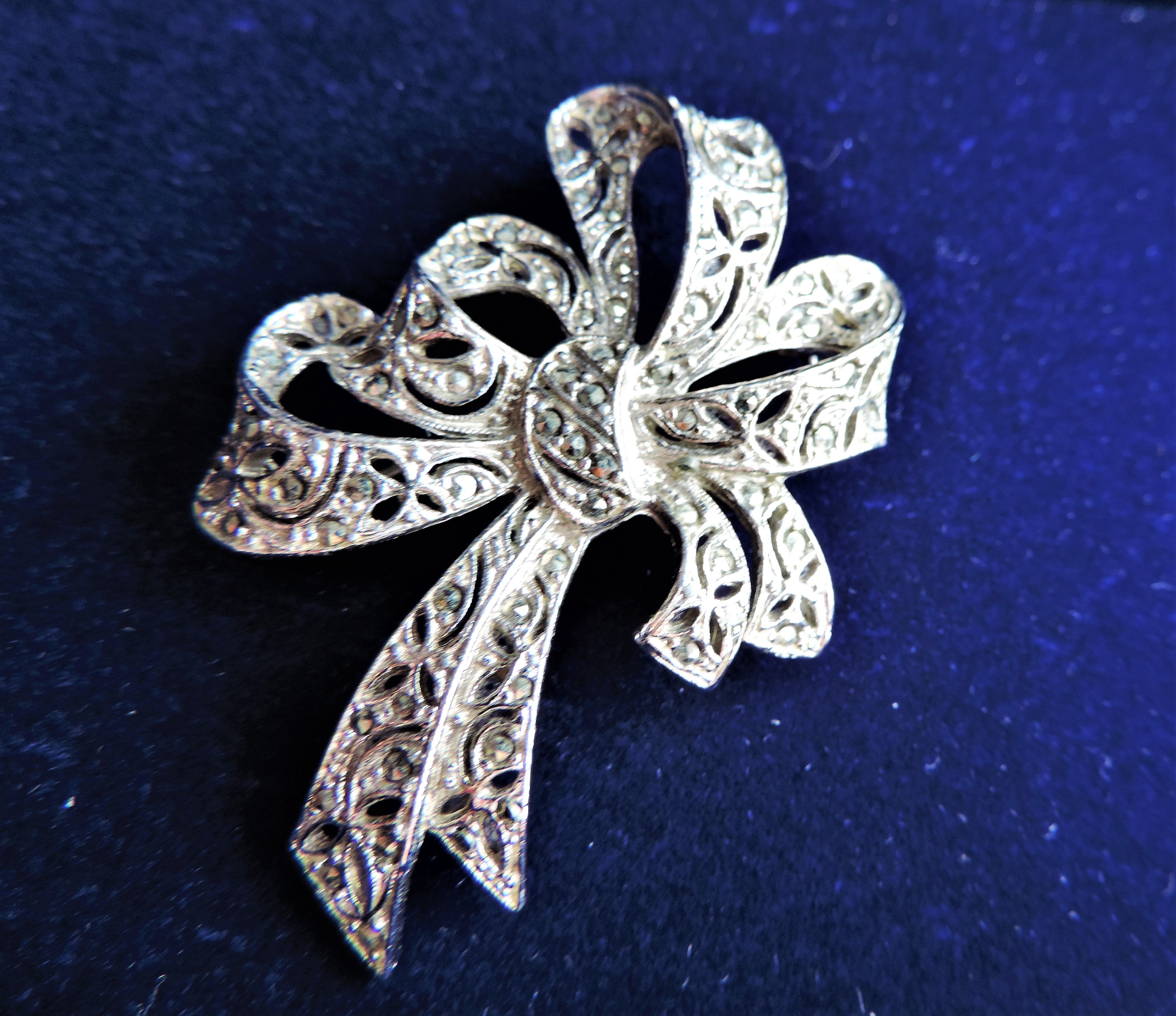 Antique Art Nouveau Marcasite Brooch - Image 2 of 3